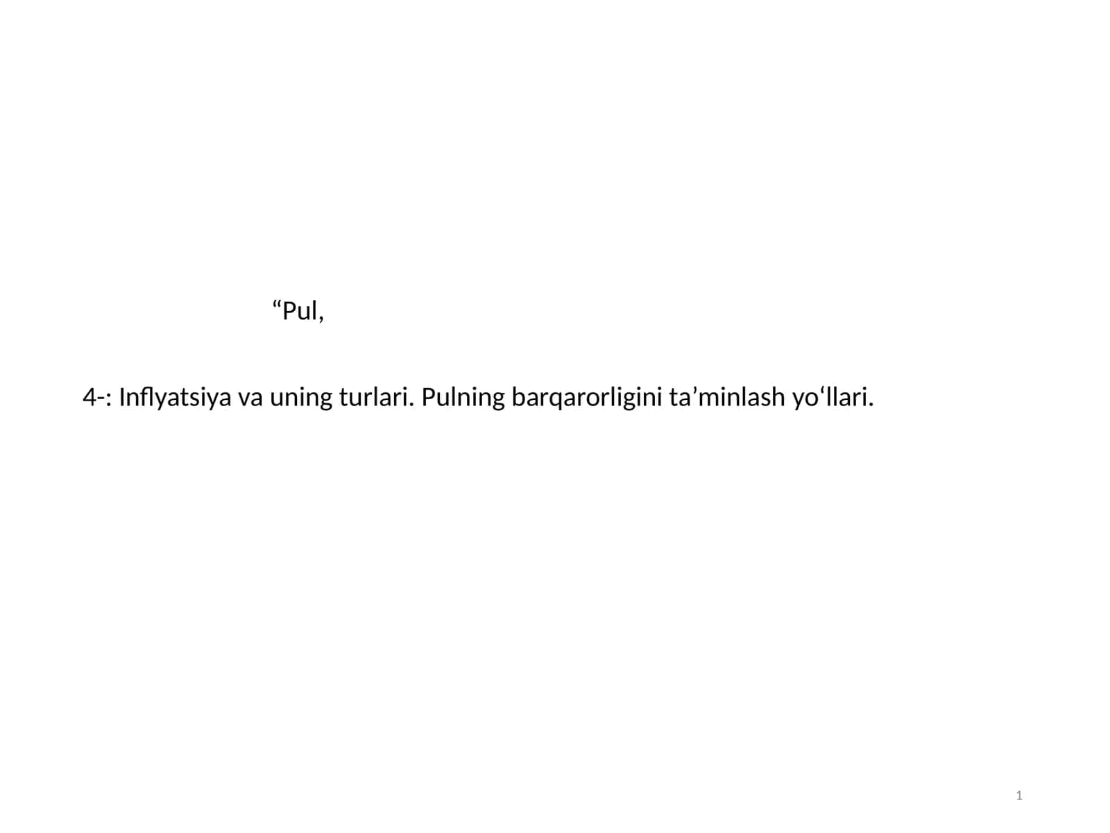 Inflyatsiya va uning turlari 1