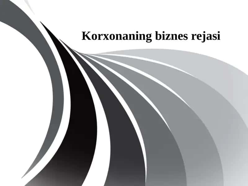 Korxonaning biznes rejasi 1