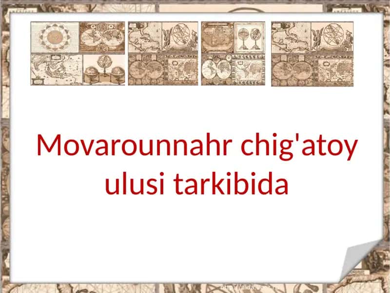 Movarounnahr chig'atoy ulusi tarkibida Ulug‘xoqonfarmoni 1