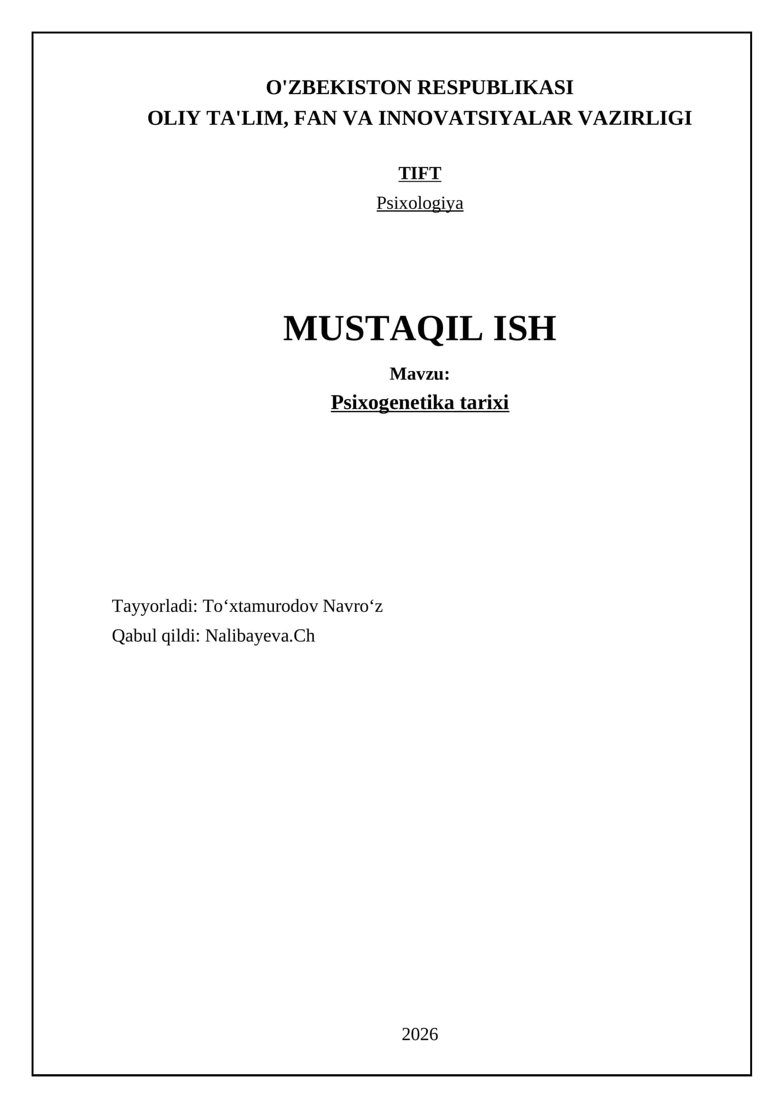 Psixogenetika tarixi 1