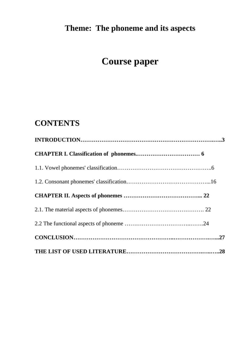 The phoneme and its aspects 1