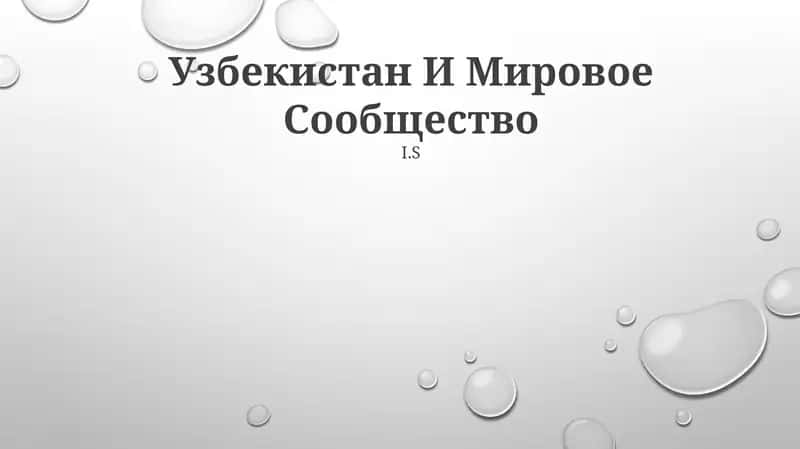 Узбекистан И Мировое Сообщество 1