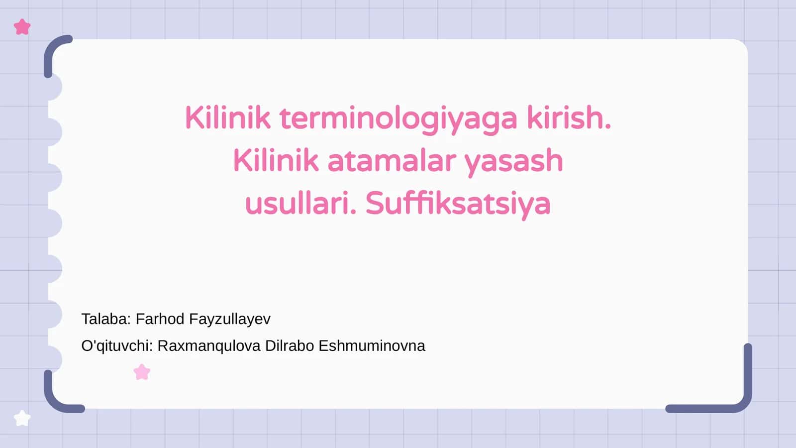 Kilinik terminologiyaga kirish 1