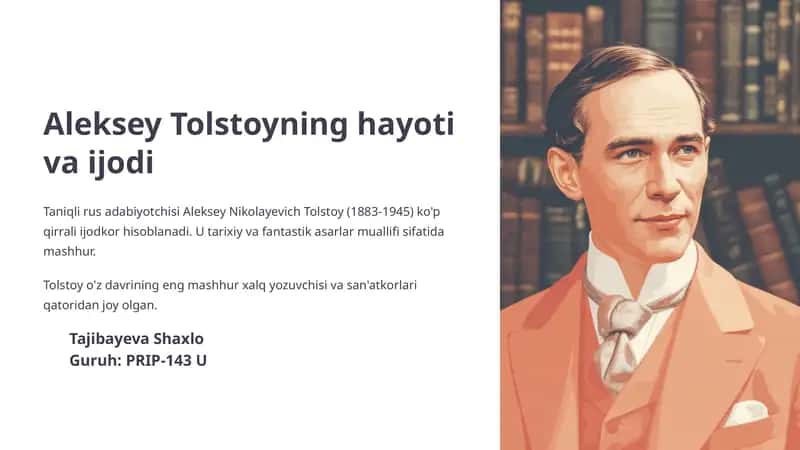 Aleksey Tolstoyning hayoti va ijodi 1
