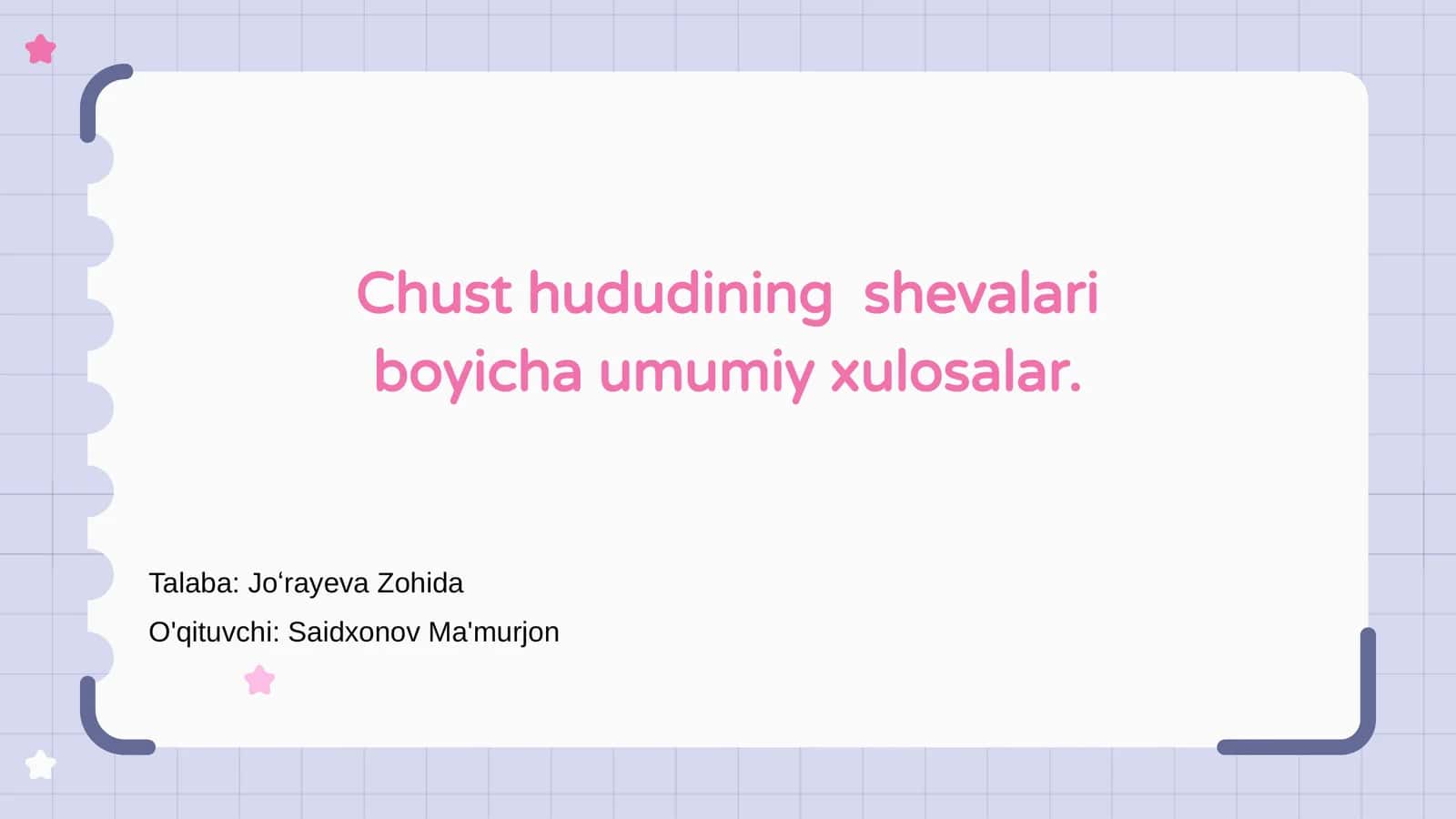 Chust hududining shevalari boyicha umumiy xulosalar 1