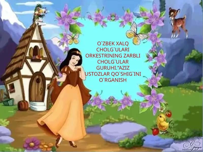 O'zbek xalq cholgu'lari orkestrining zarbli cholgu'lari guruhi. "Aziz usto'zlar qo'shig'ini o'rganish darsning blok chizmasi 1