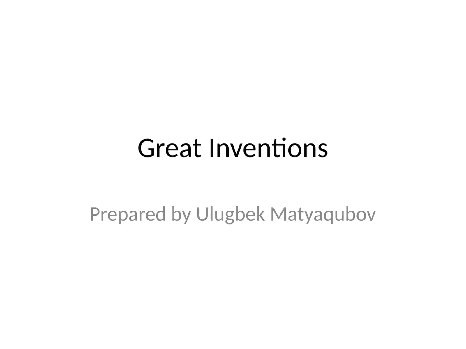 Great Inventions 1