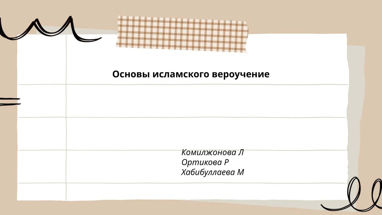 Основы исламского вероучение 1
