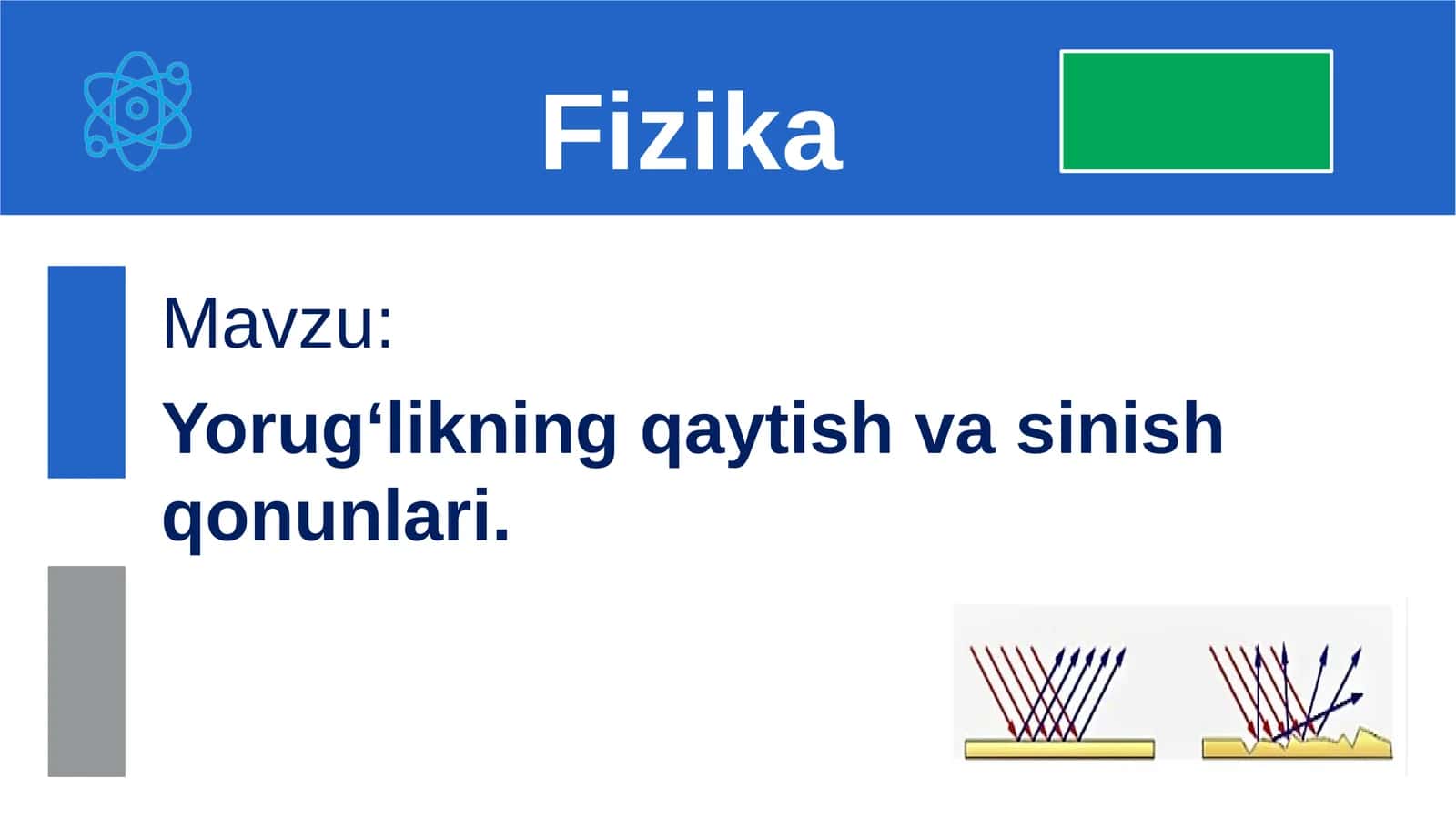 Fizika - Yorug‘likningqaytishvasinishqonunlari 1