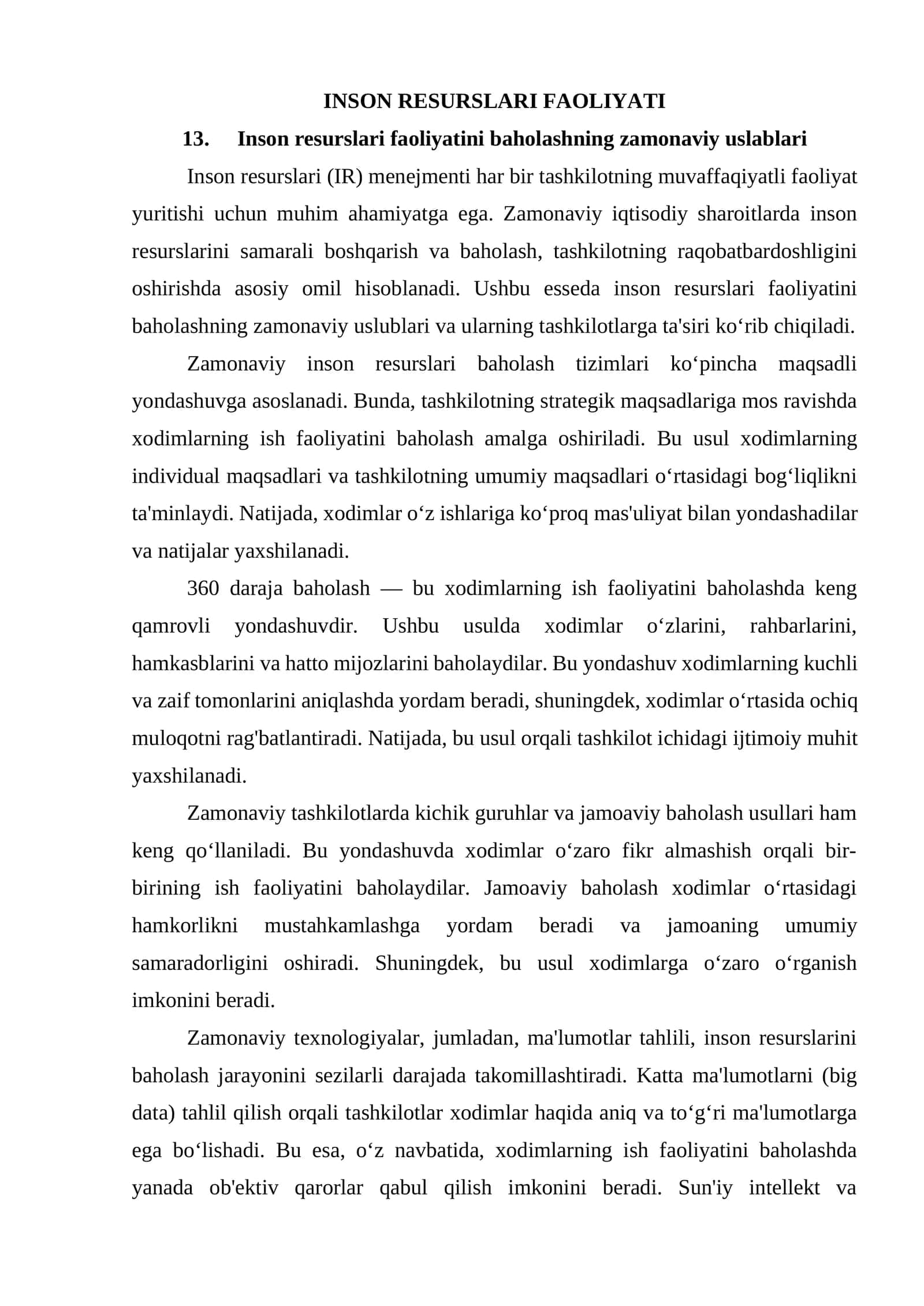 Inson Resurslari Faoliyati 1