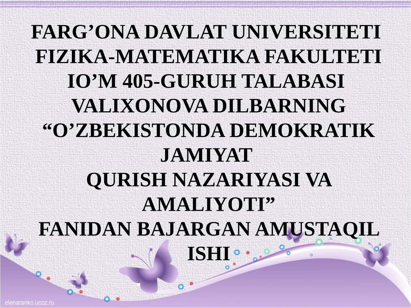 O‘ZBEKISTONDA DEMOKRATIK JAMIYAT QURISHDA O‘TISH DAVRI VA TARAQQIYOT BOSQICHLARI 1