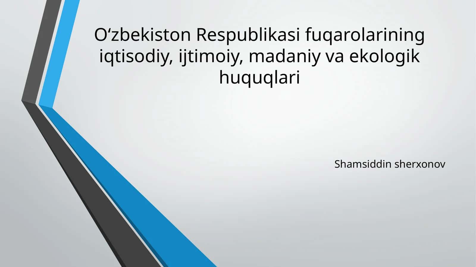 O‘zbekiston Respublikasi fuqarolarining iqtisodiy, ijtimoiy, madaniy va ekologik huquqlari 1