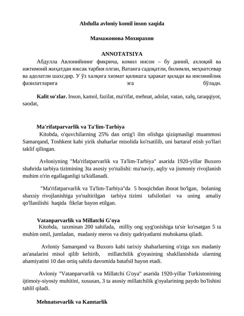 Ma'rifatparvarlik va Ta'lim-Tarbiya 1