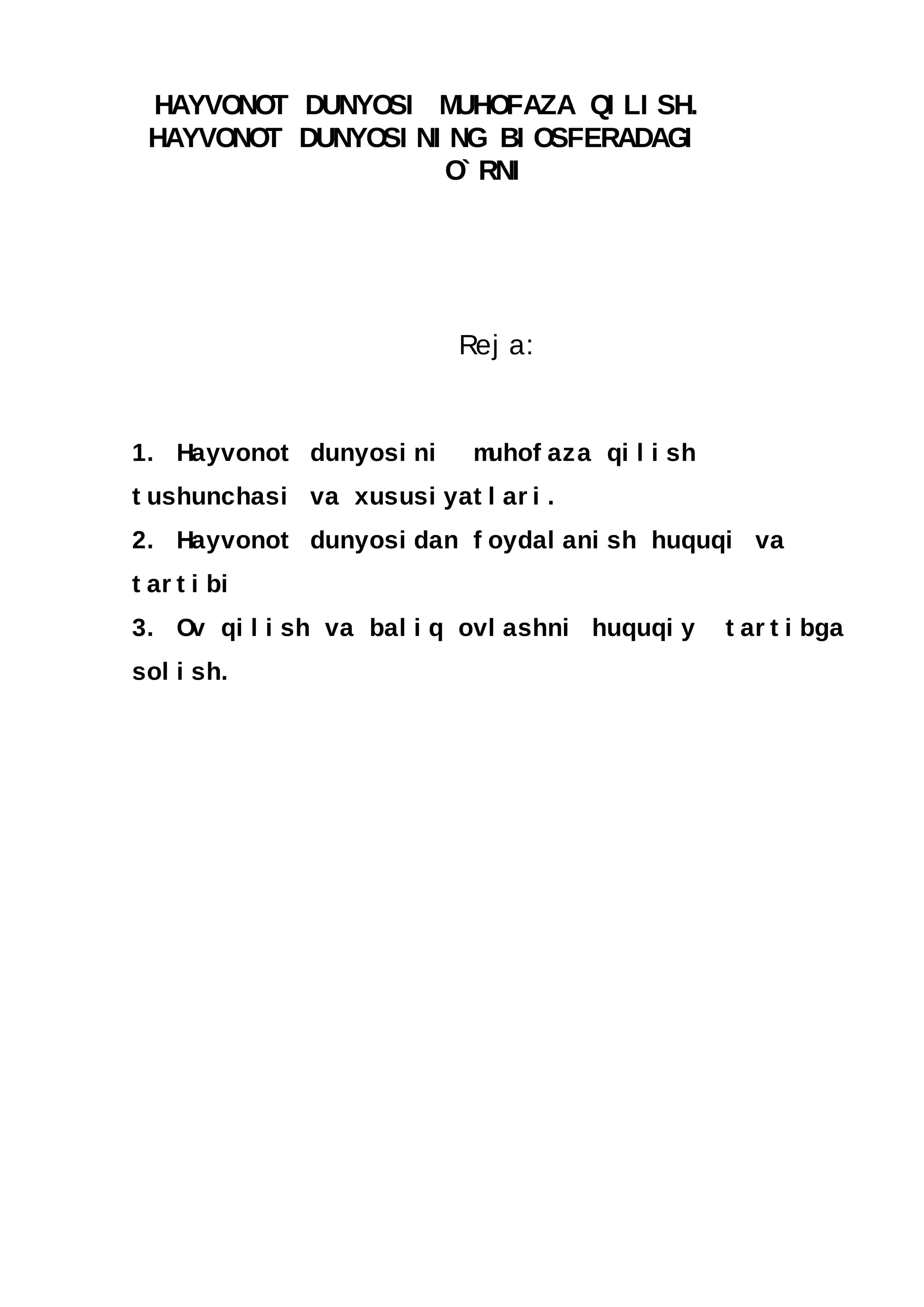 Hayvonot Dunyosi Muhofaza Qilish