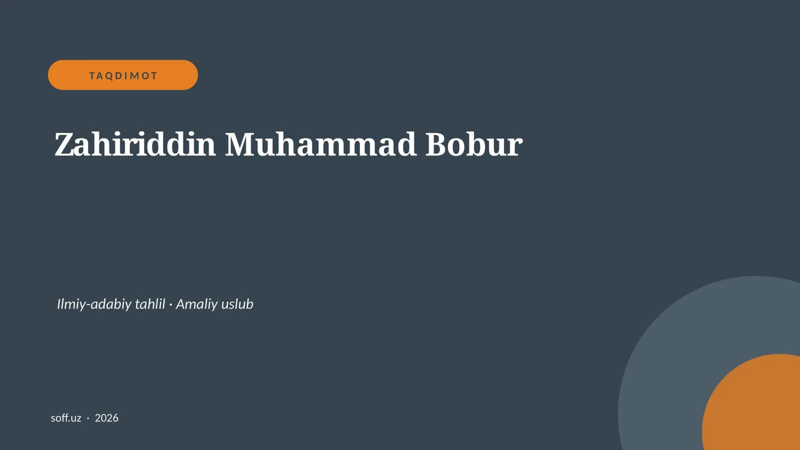 Zahiriddin Muhammad Bobur 1
