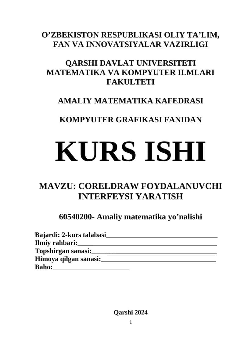 CORELDRAW FOYDALANUVCH3000I INTERFEYSI YARATISH 1