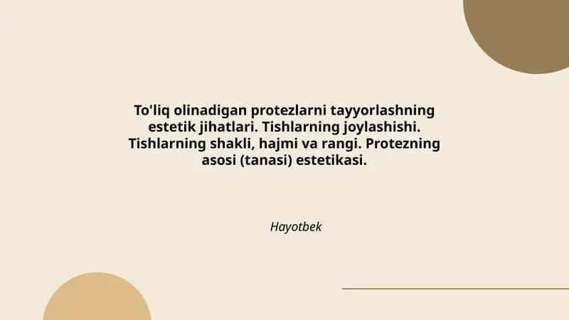 To'liq olinadigan protezlarni tayyorlashning estetik jihatlari 1