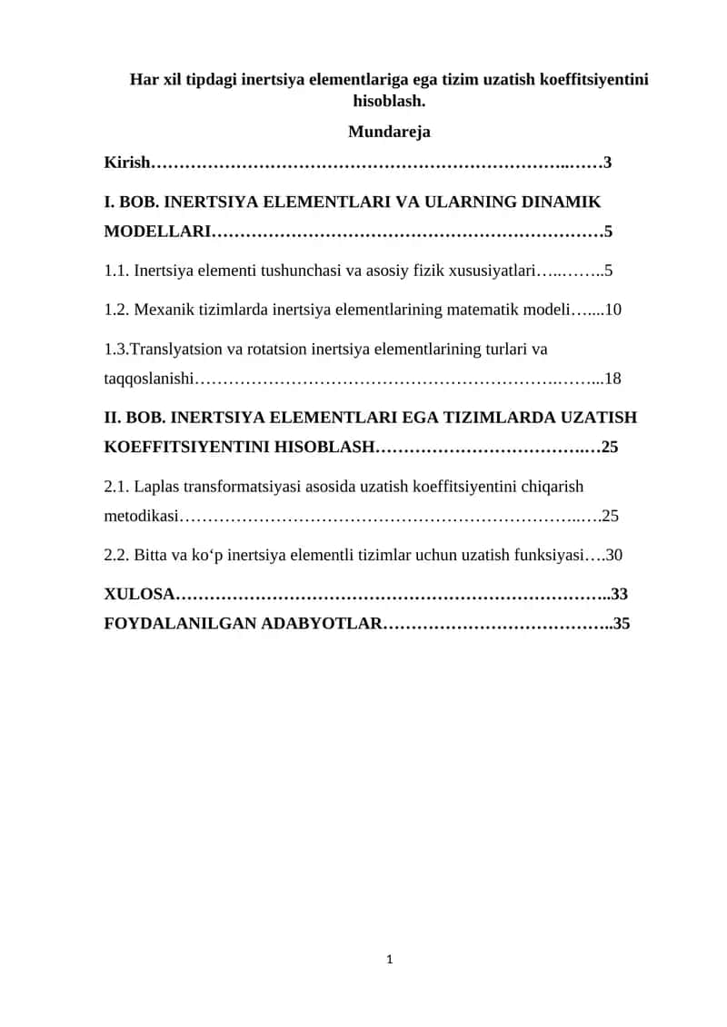 Inertsiya elementlari 1