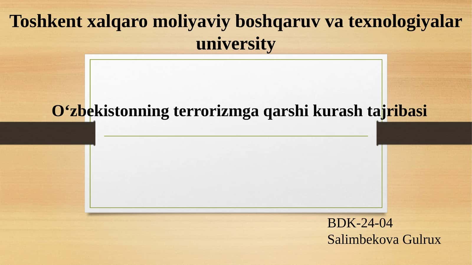 O‘zbekistonning terrorizmga qarshi kurash tajribasi 1