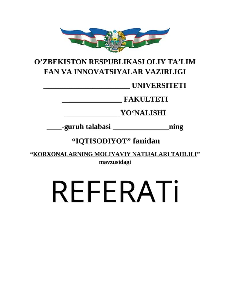 KORXONALARNING MOLIYAVIY NATIJALARI TAHLILI 1