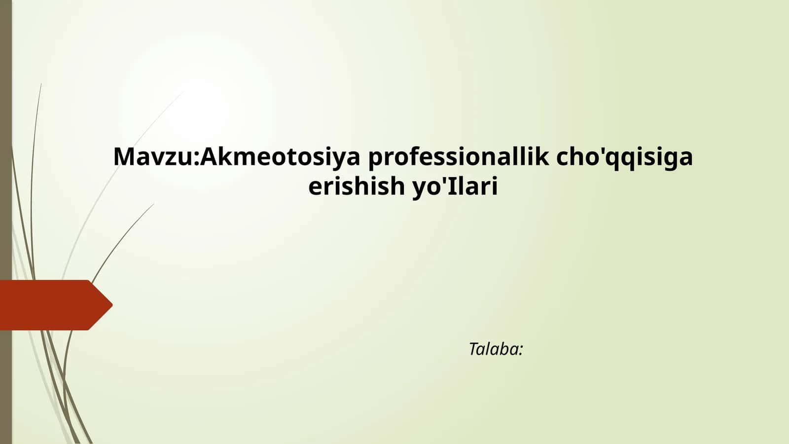 Akmeotosiya professionallik cho'qqisiga erishish yo'Ilari 1