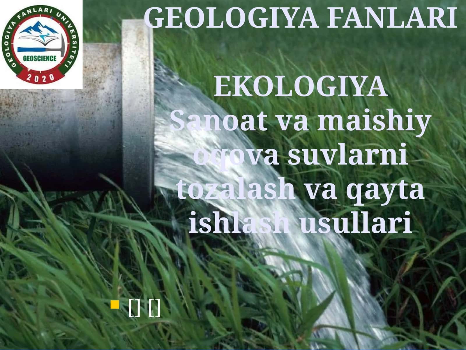 Oqova suvlarni tozalash va qayta ishlash 1