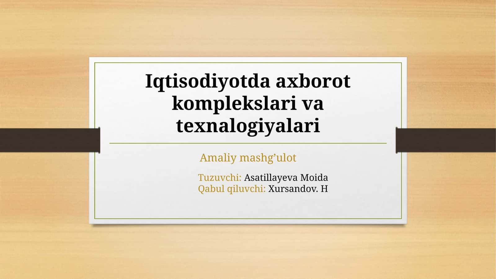Dasturiy mahsulotlar 1