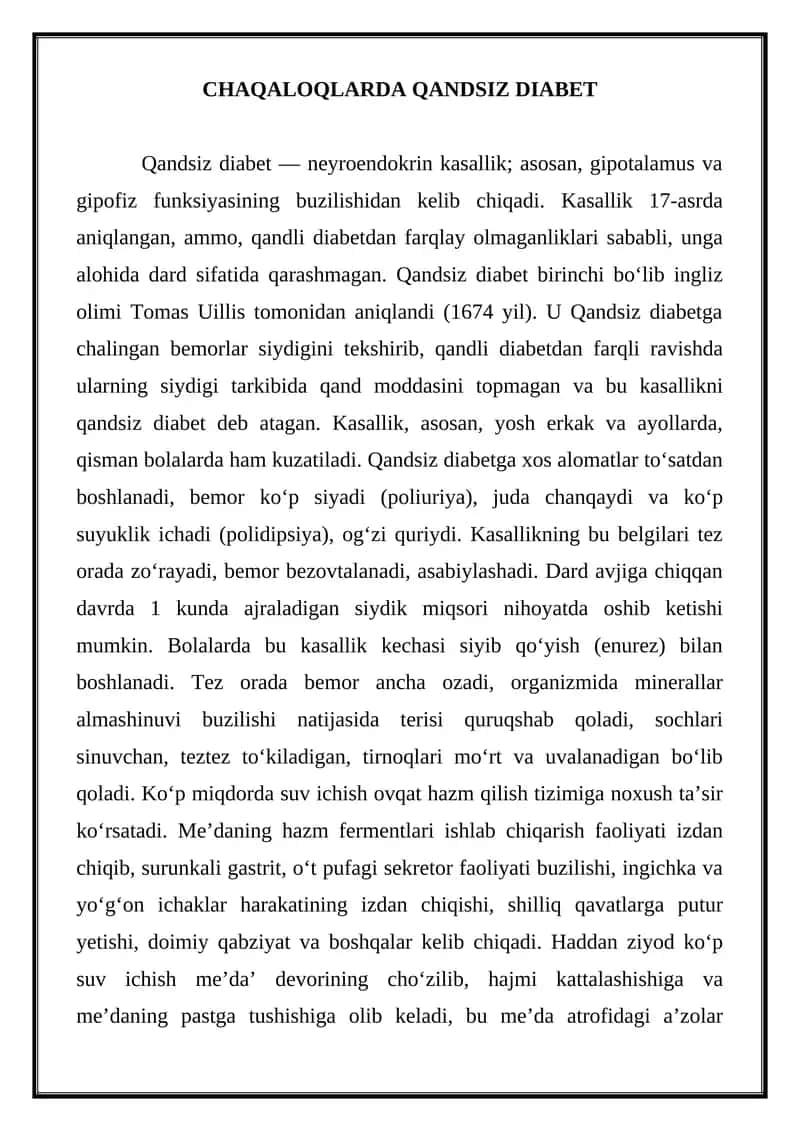 Qandsiz Diabet 1