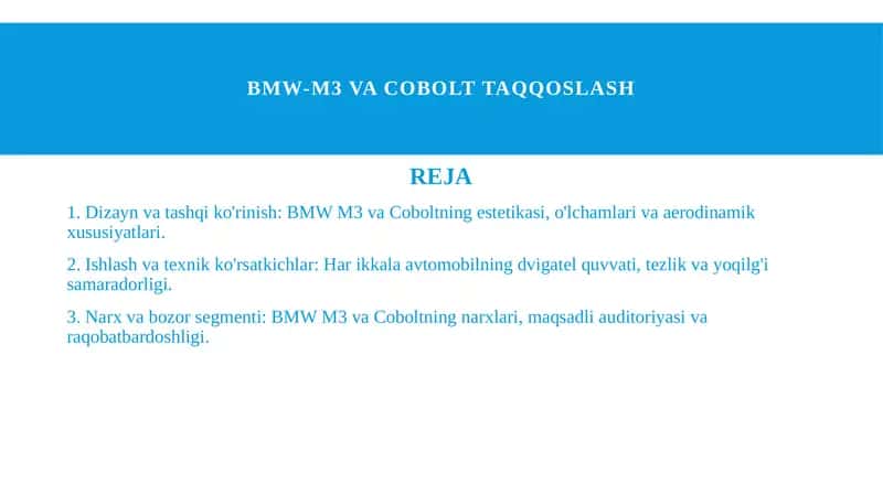 BMW-M3 va Cobolt 1