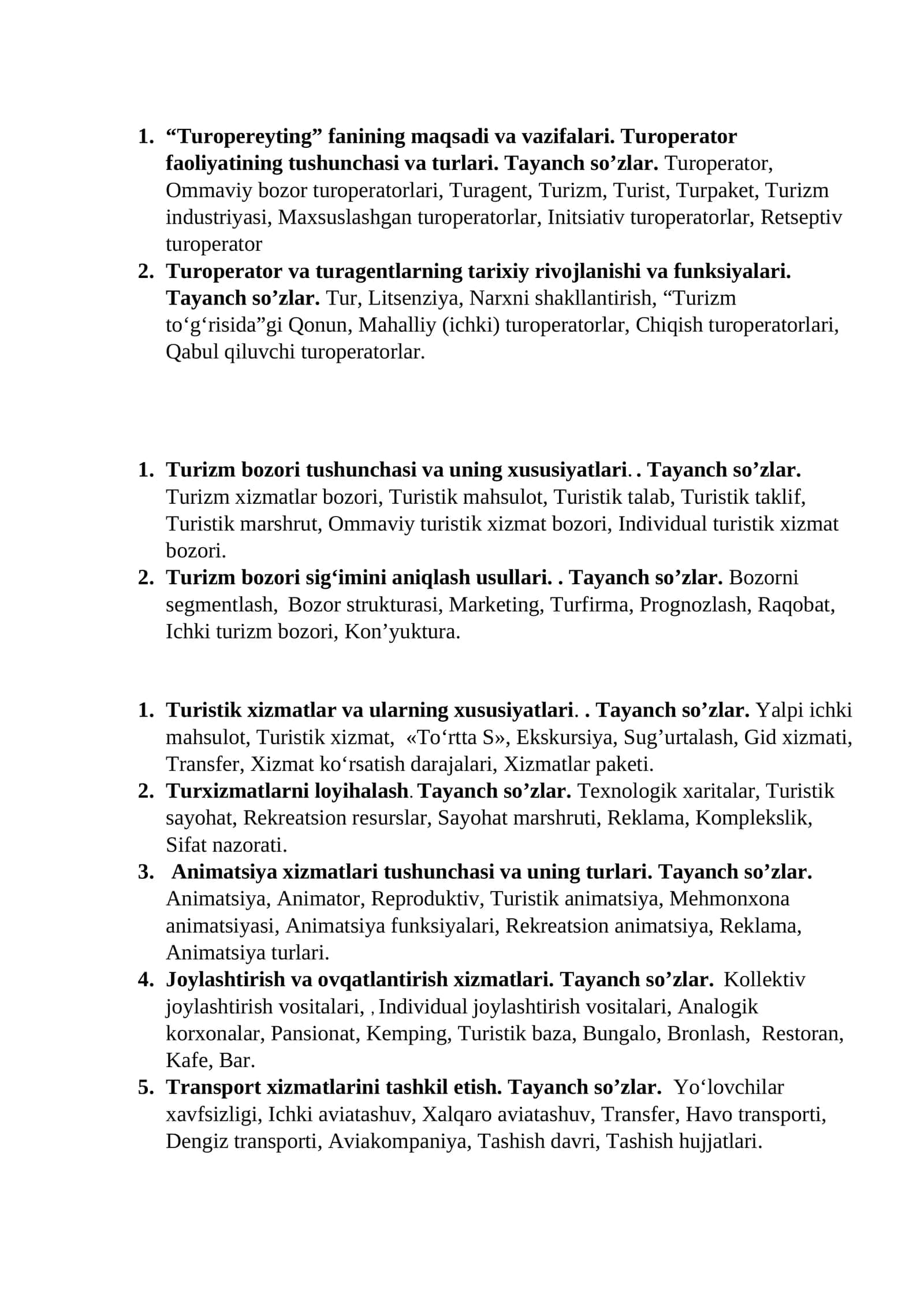Turizm bozori tushunchasi va uning xususiyatlari 1