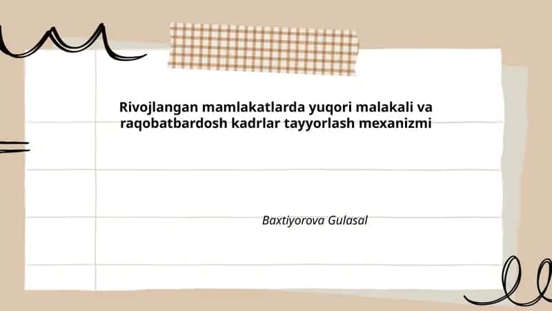 Yuqori malakali kadrlarni tayyorlashda ta'lim siyosati va strategiyalari 1
