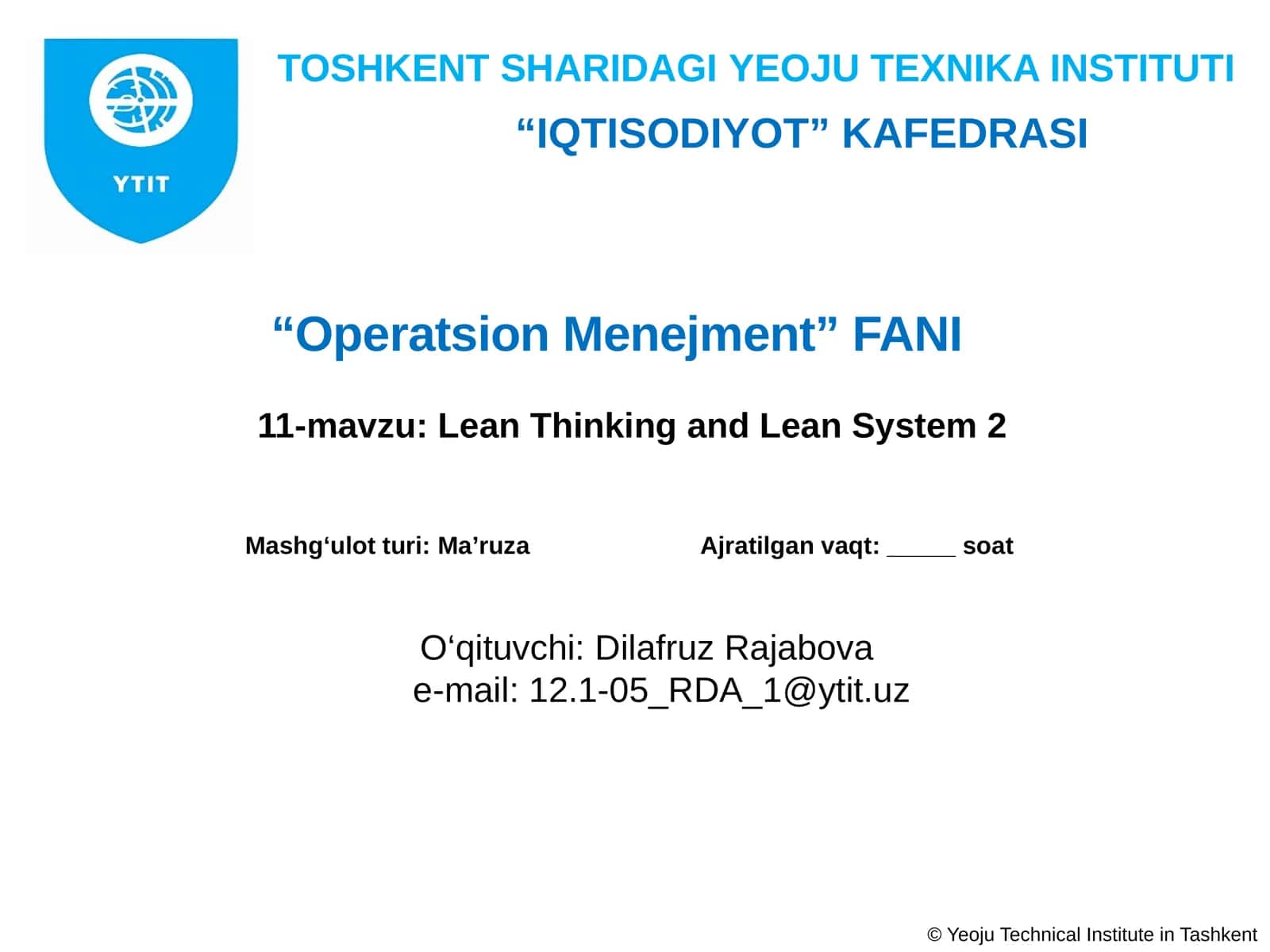 Lean Thinking and Lean System 2 1