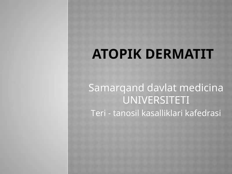 Atopik dermatit 1