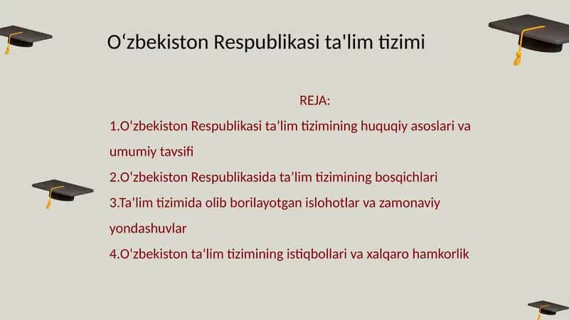 Oʻzbekiston Respublikasi ta'lim tizimi 1