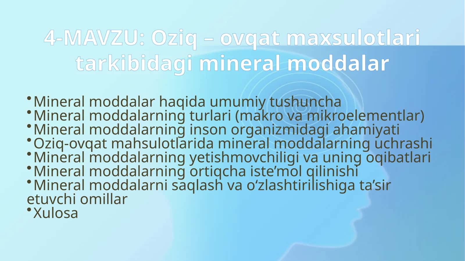 Oziq-ovqat mahsulotlari tarkibida mineral moddalar 1
