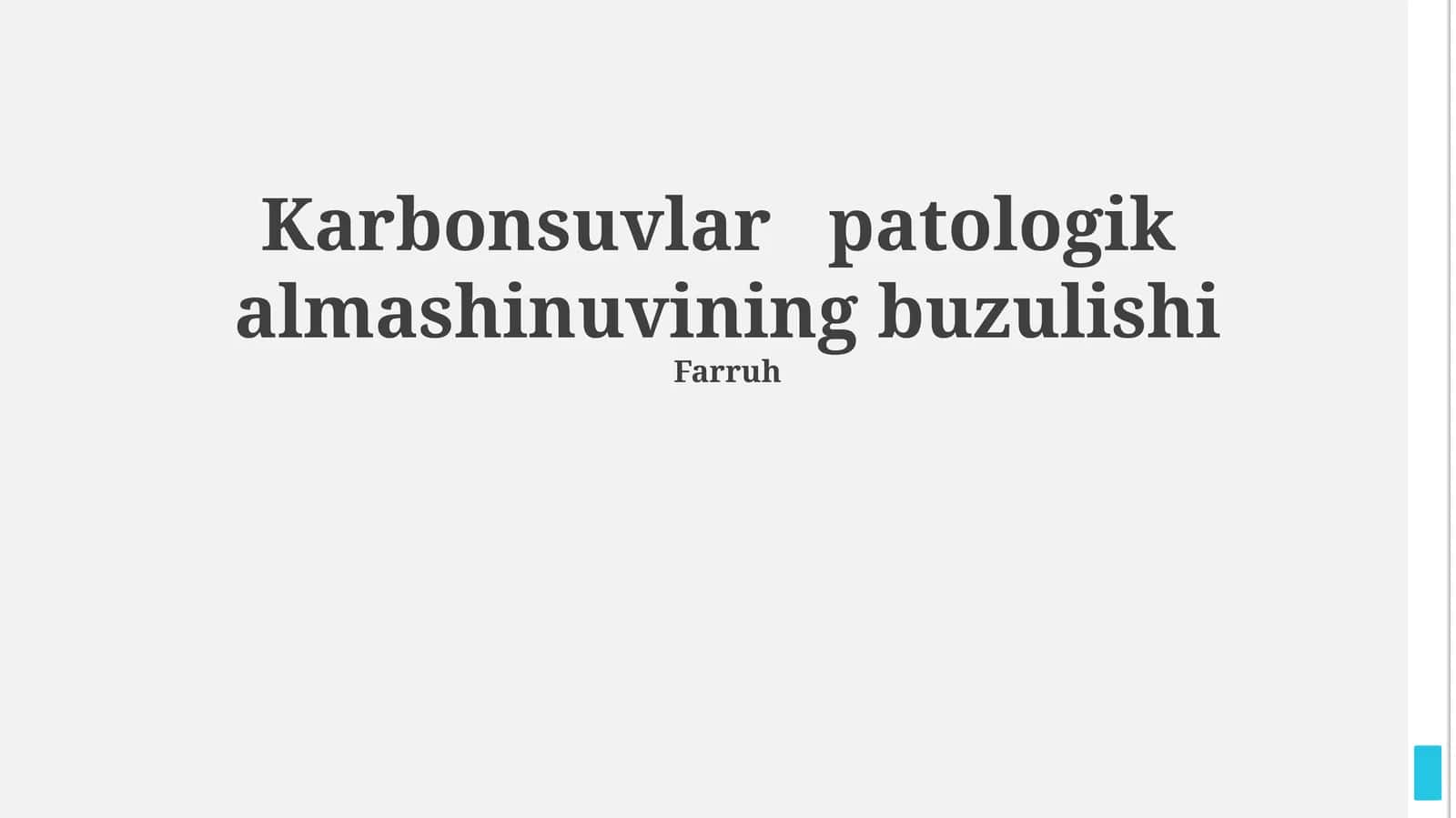 Karbonsuvlar patologik almashinuvining buzulishi 1