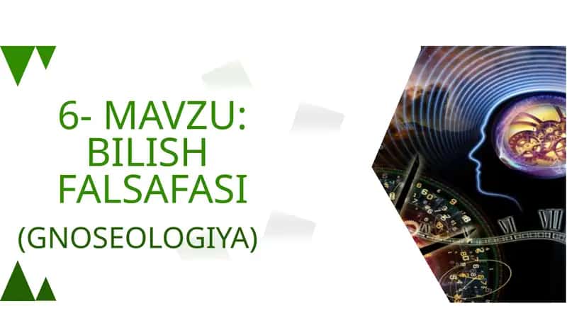BILISH FALSAFASI (GNOSEOLOGIYA) 1
