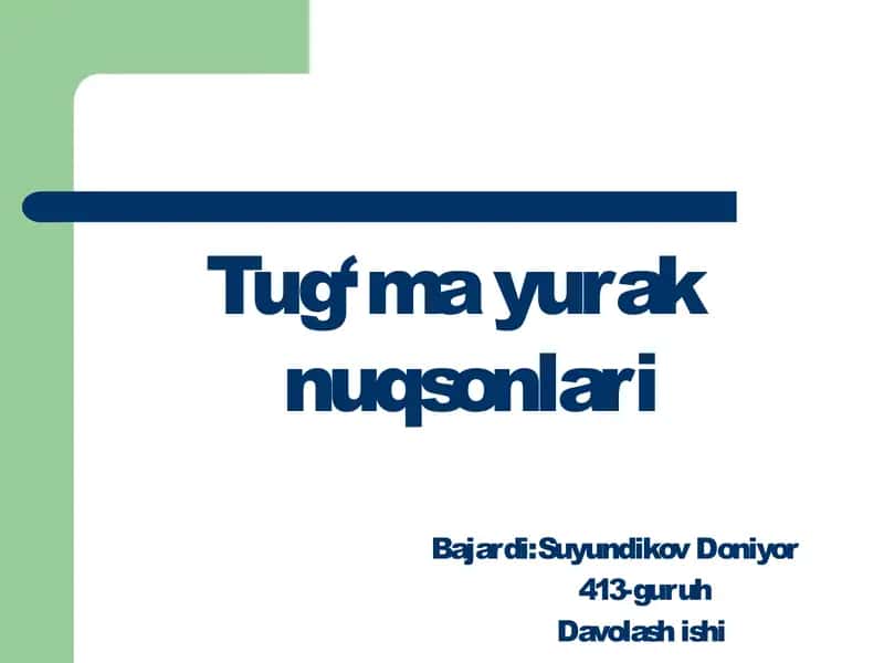 Tug‘ma yurak nuqsonlari 1
