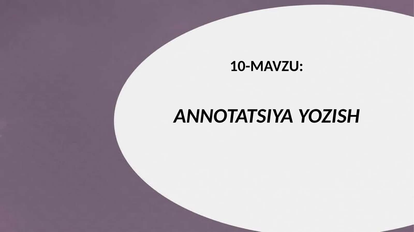 Annotatsiya haqida ma'lumot 1