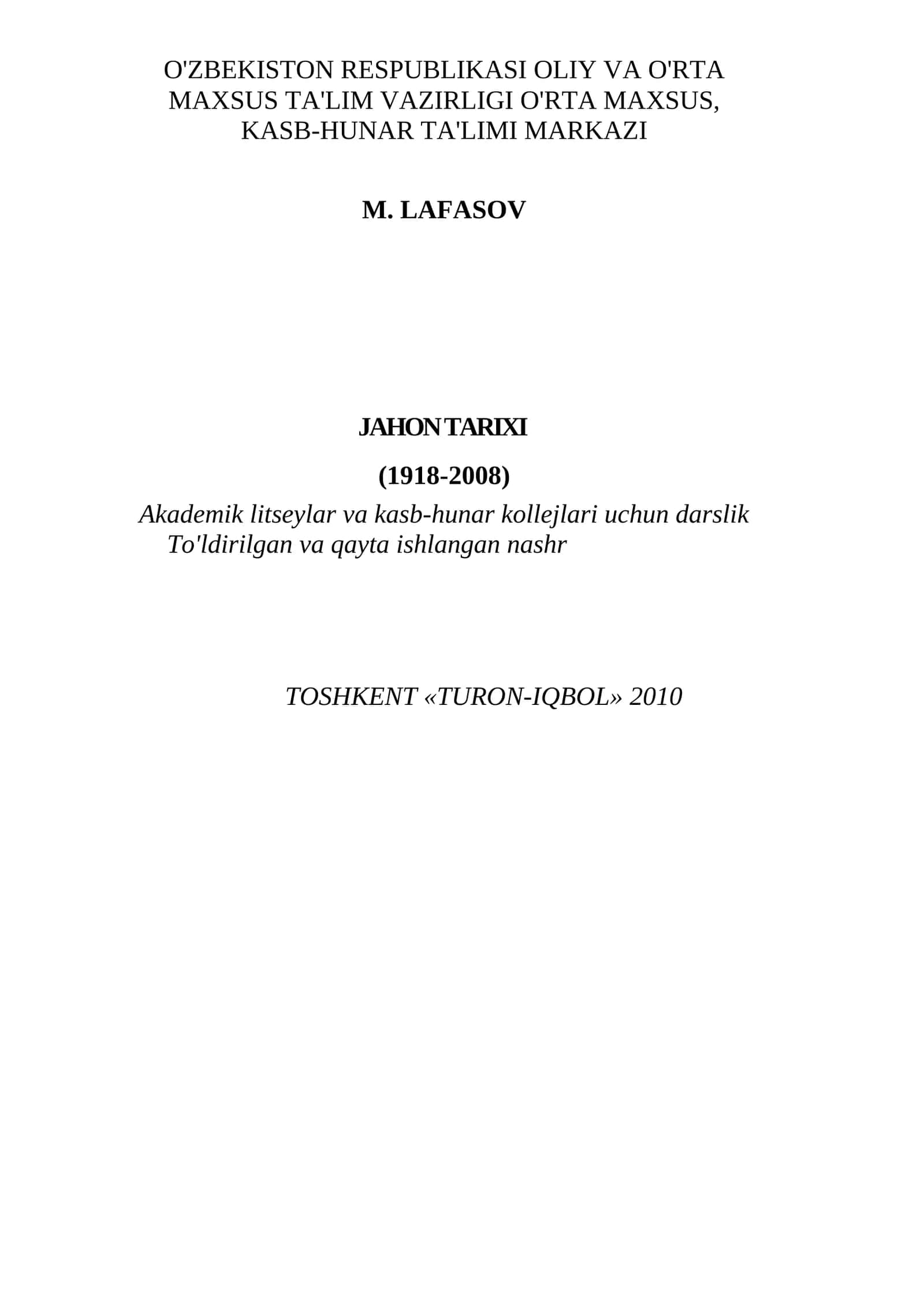 Jahon tarixi 1
