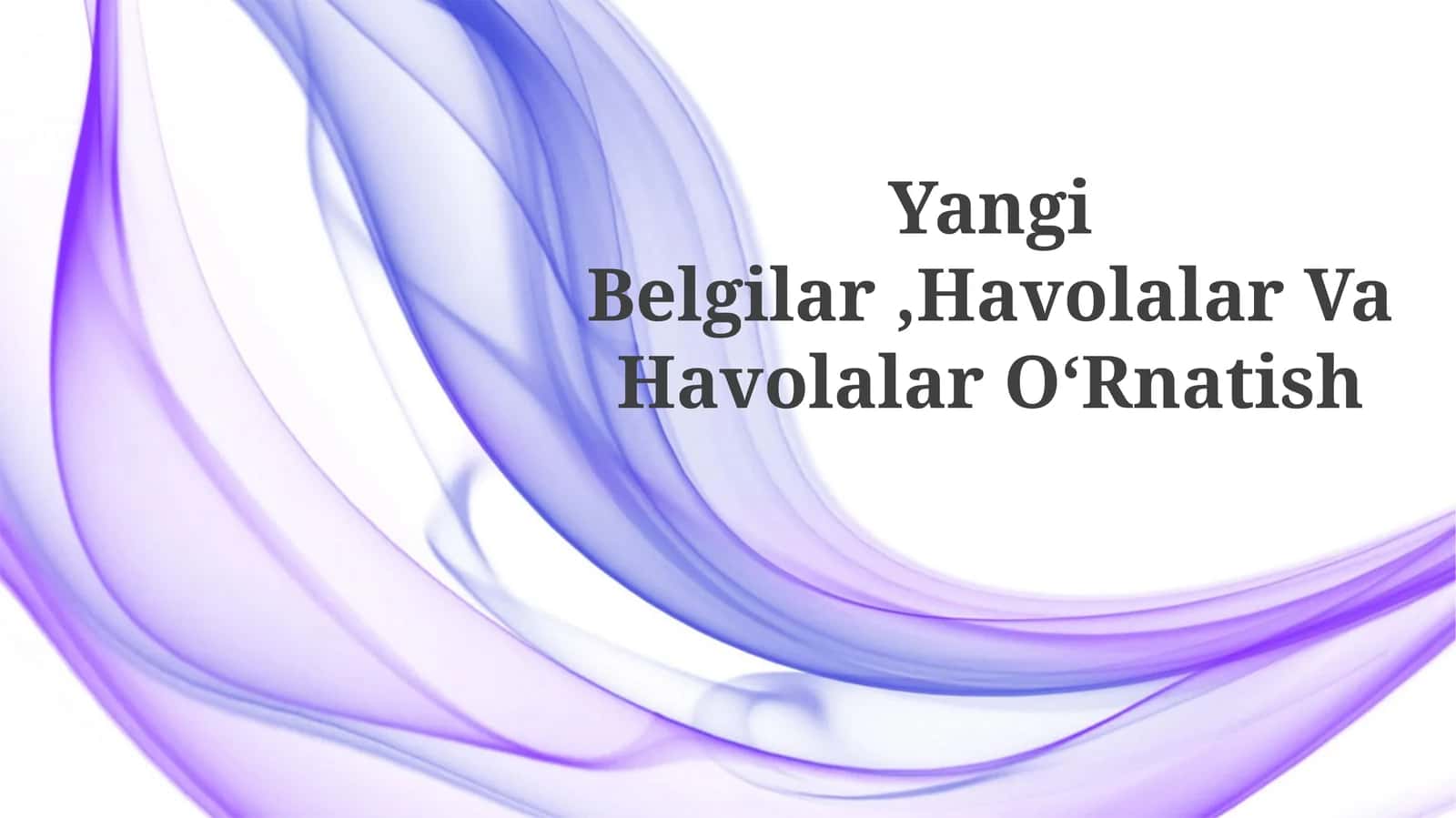 Yangi belgilar konventsiyalari 1