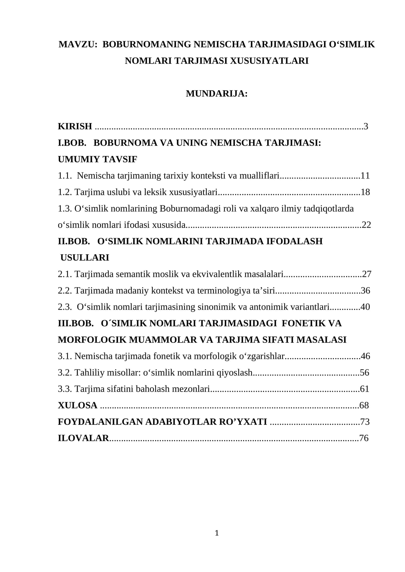 BOBURNOMANING NEMISCHA TARJIMASIDAGI O‘SIMLIK NOMLARI TARJIMASI XUSUSIYATLARI 1