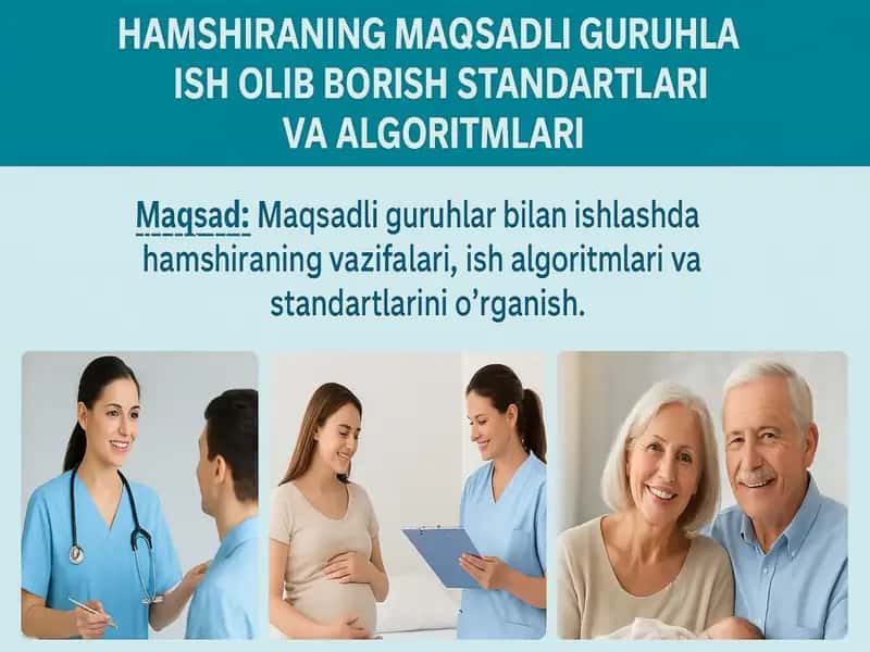 Hamshiraning maqsadli guruhlarda ish olib borish standartlari va algoritmlari 1