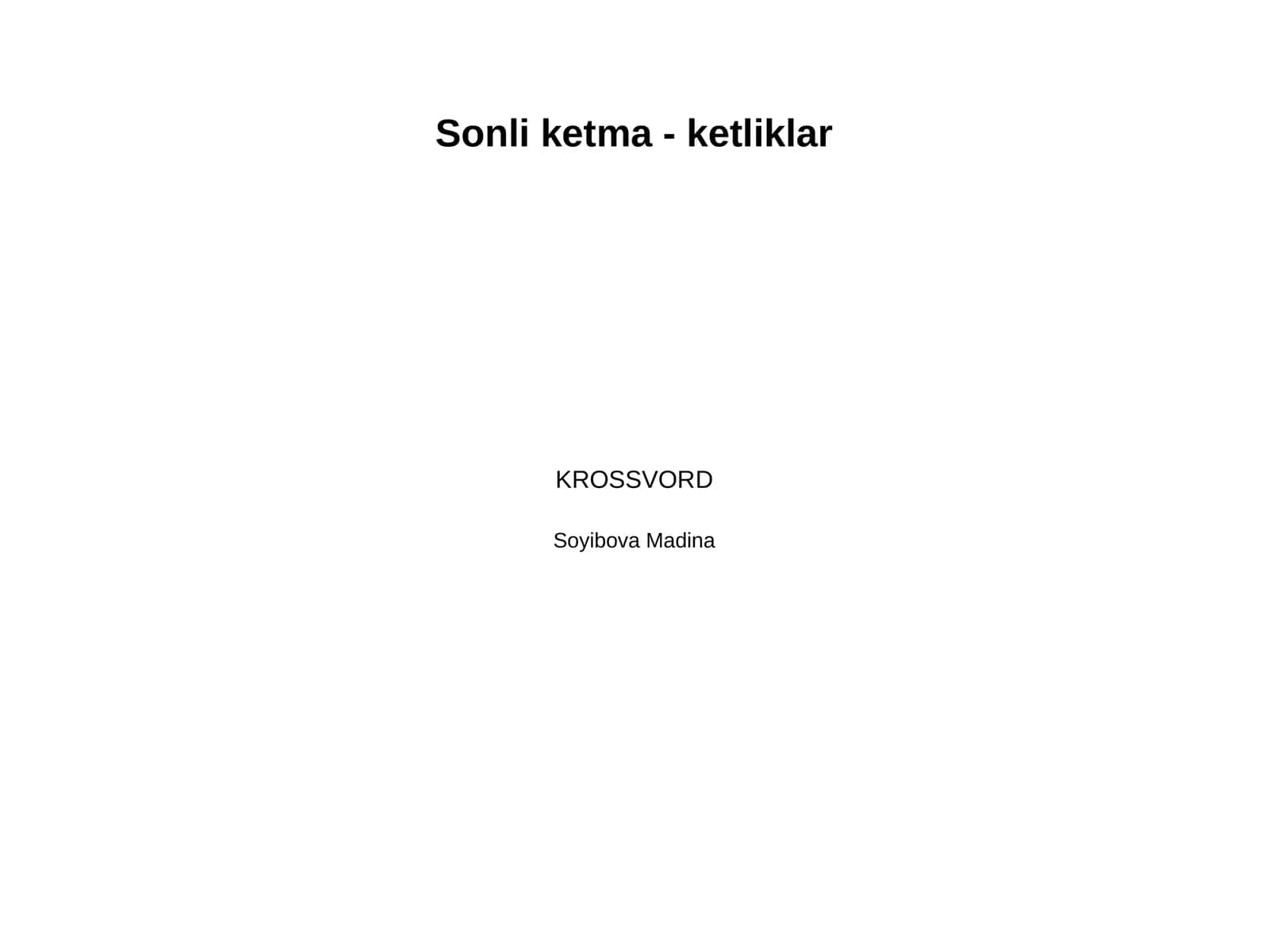 Sonli ketma - ketliklar 1