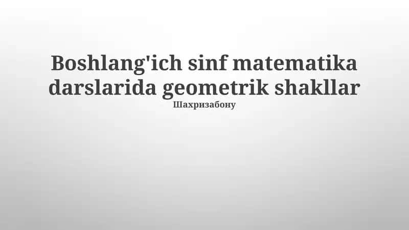 Geometrik shakllar 1
