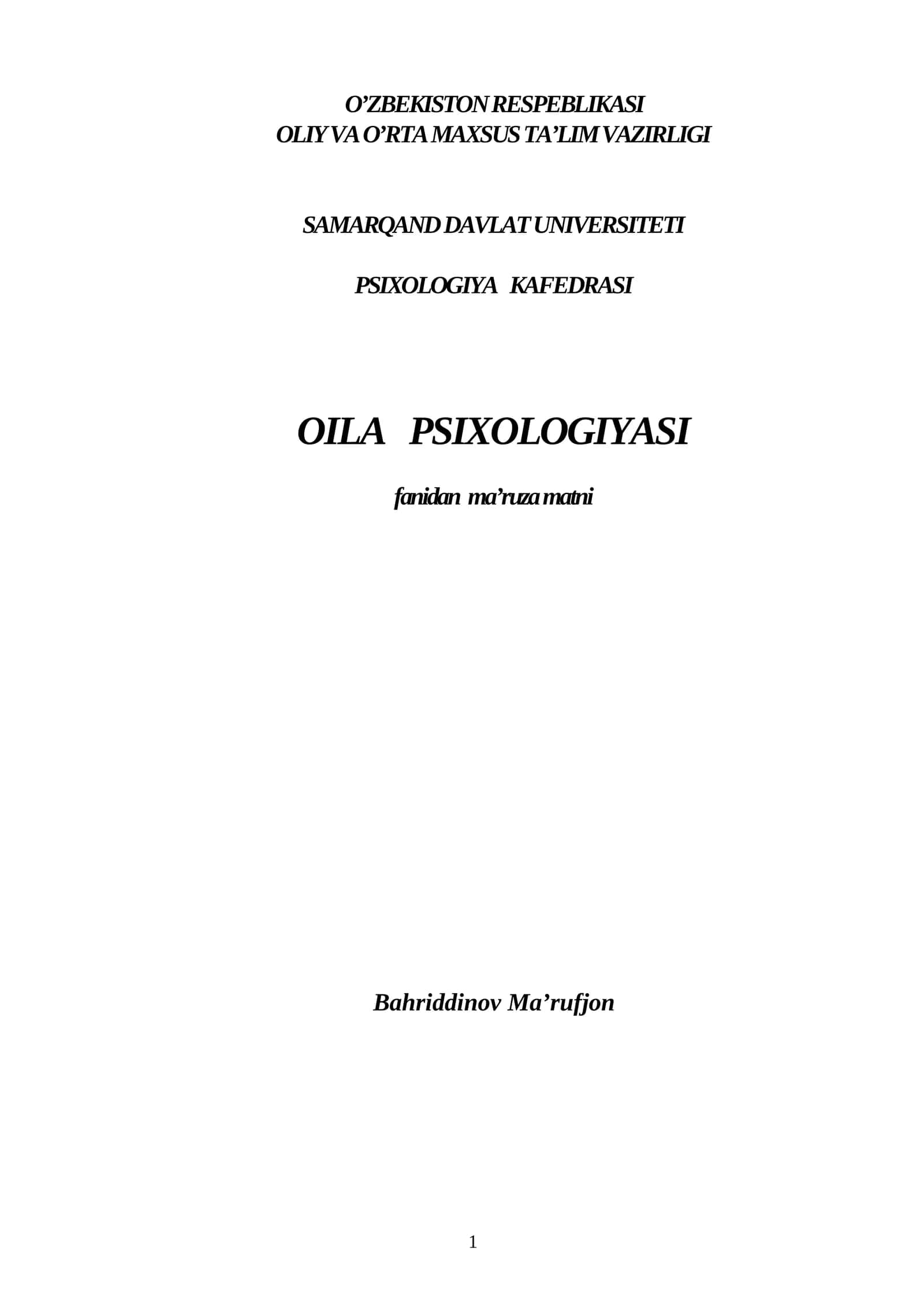 OILA PSIXOLOGIYASI 1