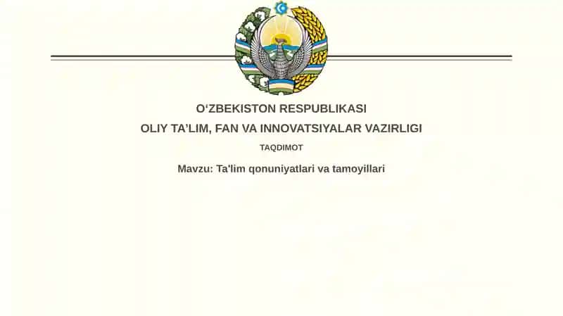Ta'lim Qonunchiligi Asoslari va Tizimi