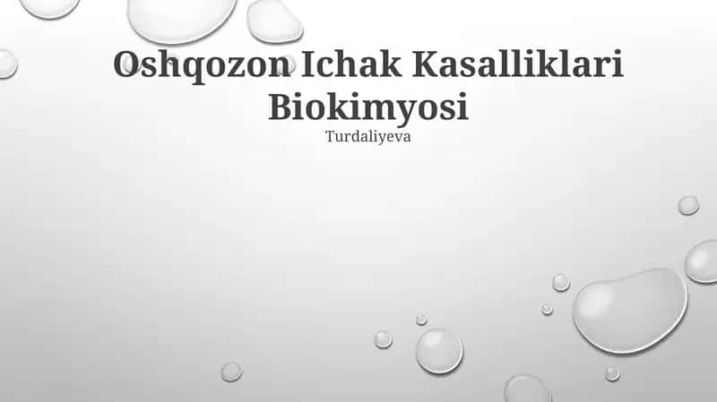 Oshqozon Ichak Kasalliklari Biokimyosi 1