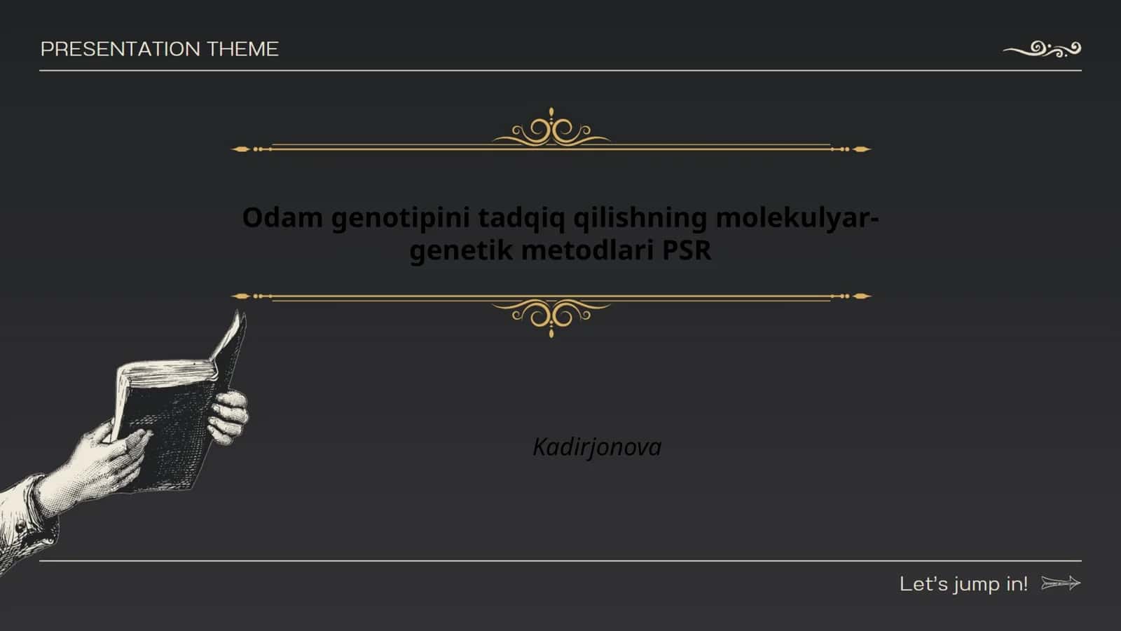 Odam genotipini tadqiq qilishning molekulyar-genetik metodlari PSR Kadirjonova 1