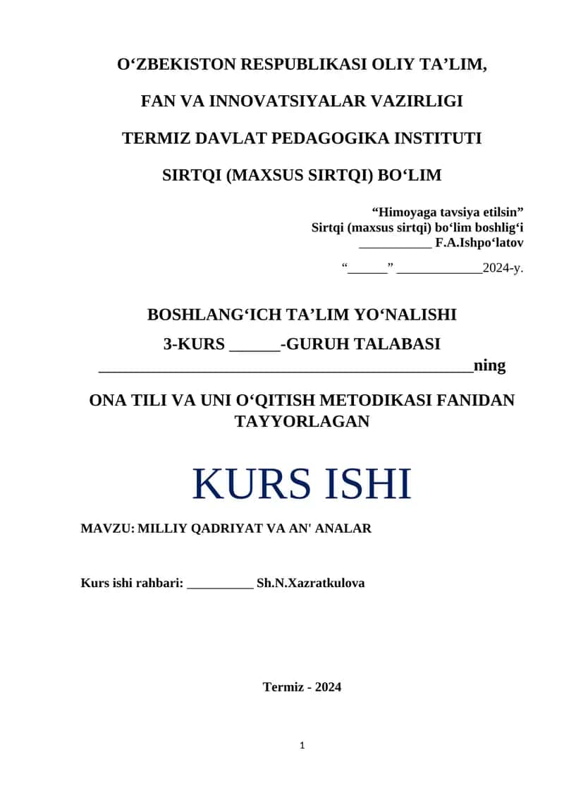 ONA TILI VA UNI O‘QITISH METODIKASI 1